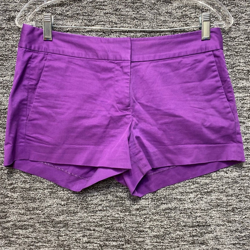 J Crew Chino Shorts Womens 2 Purple Stretch Cotton Casual Summer Preppy